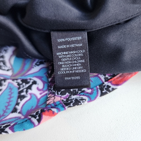 Express Women's Vine Floral Print Strapless Hi-Lo Wrap Dress Blue Pink XS - Picture 12 of 13